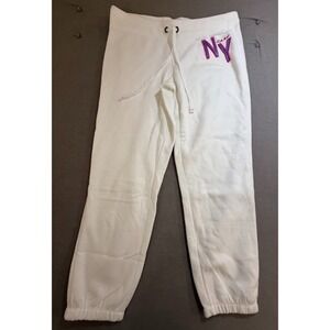 Aeropostale NY Pants Womens Extra Large White Comfy‎ Fit Joggers Sweats 38x30.